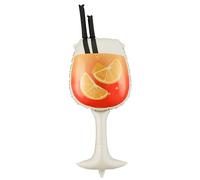 Palloncino da cocktail in alluminio, XXL, 100 cm, arancione e nero, per compleanno, cocktail, addio al nubilato, eventi, decorazione