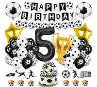 Palloncino decorativo per il 5° compleanno, nero e oro, palloncini in alluminio, decorazione per torta e palloncino con numeri XXL, per feste di compleanno dei bambini