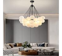 Palloncino Design Sospensione per Camera Da Letto Soggiorno Scale,E27 Lampada A Sospensione Apparecchio Sfera Soffitto Durante Lampada,Moderno Bolla Palla Lampada-Nero 37 teste 80x100cm