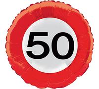 Palloncino di alluminio segnale stradale 50 anni - 46 cm