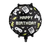 Palloncino di compleanno per videogiochi PartyDeco 45,7 cm - Palloncino rotondo in lamina di alluminio per feste per bambini e giocatori