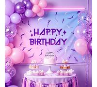 Palloncino di compleanno viola con stelle viola | Decorazioni per feste di compleanno per ragazze fantastiche forniture per addio al nubilato