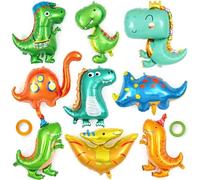 Palloncino Dinosauro, 9 Pezzi Palloncini Dinosauri Compleanno, Palloncini Compleanno Dinosauri, Palloncini Foil di Dinosauro, Palloncino Elio Dinosauro per Giungla Festa Compleanno Decorazioni