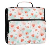 Palloncino e Cuore Luce 3,8 cm 3 Anelli Robusto Raccoglitore Cerniera con Tracolla Laege Capacità Portfolio Organizer per Scuole Medie