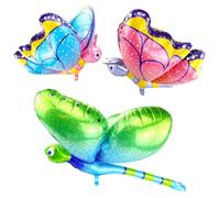 Palloncino Farfalla Blu,in pellicola di libellula, 4D, con 3 palloncini per il compleanno dei bambini