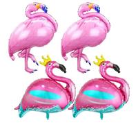 Palloncino Fenicottero Rosa, 4 Pezzi Palloncini Fenicotteri Feste, Palloncini Fenicottero in Alluminio per Estive in Piscina Spiaggia Feste Decorazione (Rosa-A)