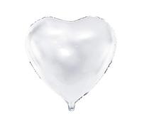 Palloncino foil mylar a forma di CUORE BIANCO 61 cm