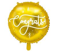 Palloncino Foil Mylar Oro con Scritta Congrats congratulazioni 45 cm