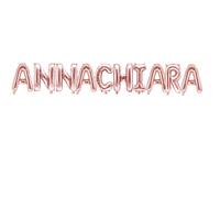 Palloncino FOIL MYLAR ROSA GOLD scritta nome ANNACHIARA 35 cm 0Z8U