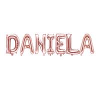 Palloncino FOIL MYLAR ROSA GOLD scritta nome DANIELA 35 cm 0YN2