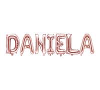 Palloncino FOIL MYLAR ROSA GOLD scritta nome DANIELA 35 cm