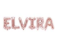 Palloncino FOIL MYLAR ROSA GOLD scritta nome ELVIRA 35 cm 0ZIV