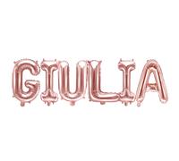 Palloncino FOIL MYLAR ROSA GOLD scritta nome GIULIA 35 cm 0Z35