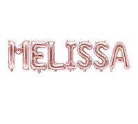 Palloncino FOIL MYLAR ROSA GOLD scritta nome MELISSA 35 cm 0ZGA