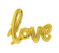 Palloncino Foil Mylar Sagomato Scritta Love Oro Dorata, 73 x 59 cm