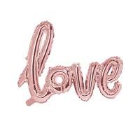 Palloncino Foil Mylar Sagomato Scritta Love Oro Rosa, 73 x 59 cm