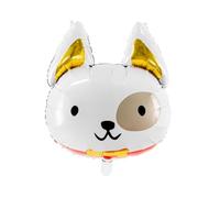 Palloncino foil opaco Cane 45 x 50 cm FB89 gonfiabile ad elio e ad aria per festa amici animali domestici cagnolino con macchia grigia sull'occhio