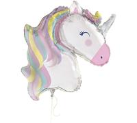 Palloncino Foil "Unicorno" Sagomato, Rosa e Bianco, 107 cm