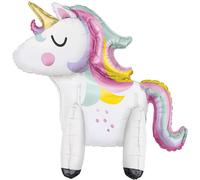Palloncino Foil "Unicorno" Sagomato, Rosa e Bianco, 76 cm
