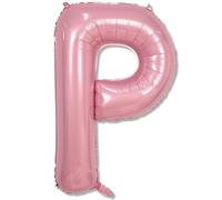Palloncino gigante con nome P in alluminio, rosa pastello, palloncini gonfiabili con lettere dell'alfabeto P, decorazione per compleanno, 101 cm, rosa chiaro, A-Z, palloncino personalizzato per