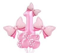 Palloncino gigante numero 1 rosa,15 pezzi palloncino ragazza rosa,palloncini fiocco farfalla rosa,per ragazza principessa donne compleanno shower matrimonio festa decorazione di compleanno