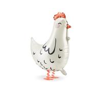 PartyDeco Palloncino in pellicola Gallina Airwalker 42 x 45 cm riempito con elio per feste bimbi