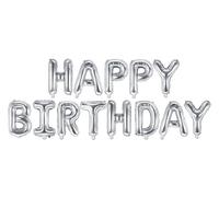 Palloncino Happy Birthday argento 340cm x 35cm - Argento