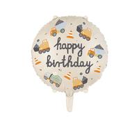 Palloncino Happy Birthday camion da cantiere 45 cm - Multicolore