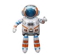 Palloncino in alluminio 4D gigante con astronauta e razzo, 134 cm x 80 cm, decorazione per feste a tema spaziale, UFO, compleanno per bambini, decorazione spaziale, gonfiabile
