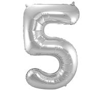 Palloncino in alluminio argentato numero 5 - 86 cm