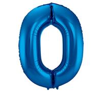 Palloncino in alluminio blu numero 0 - 86 cm