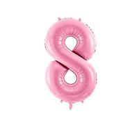 Palloncino in foil mylar numero OTTO 8 ROSA da 86 cm