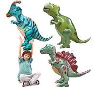 Palloncino in lamina 3D Dino, palloncino gigante per feste nella giungla, decorazione per feste di compleanno per ragazzi Dino Jurassic Celebration (Spinosaurus + Parasaurolophus + Tyrannosaurus Rex)