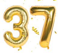 Palloncino in oro con numeri 37 37° compleanno, decorazione in pellicola, numero 37, numero gigante, palloncino 37, feste, matrimonio, compleanno, compleanno, numero 37 o 73