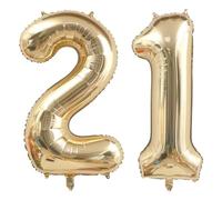 Palloncino in oro da 40 pollici con numeri da 21 champagne e oro per il 21° compleanno, decorazione oro chiaro, palloncino in pellicola, numero 21, numero gigante, palloncino 21, festa, matrimonio