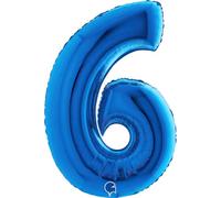 Palloncino in pellicola con numero gigante, 102 cm, blu #6