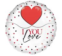 Palloncino in pellicola di alta qualità, I Love You, confezione da 45 cm, adatto all'elio, decorazione per feste Riethmüller