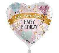 Palloncino in pellicola Happy Birthday Life Love Ride Palloncino Compleanno Ragazze Donne Regalo Palloncino Cuore Rosa Made in EU