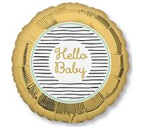 Palloncino in pellicola * HELLO Baby * come decorazione e regalo per la nascita di un bambino | Dimensioni: 43 cm | per aria ed elio | decorazione per feste in palloncino