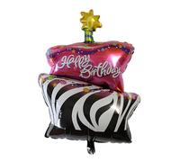 Palloncino in pellicola, motivo: Happy Birthday, motivo zebra, 95,5 x 58,5 cm, riempimento d'aria, riutilizzabile, decorazione di alta qualità, idea regalo per compleanno, matrimonio, festa