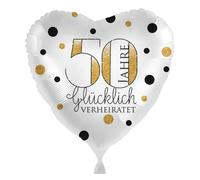 Palloncino in pellicola per matrimonio dorato, 50 anni, decorazione per 50° anniversario di matrimonio, 50 anni, prodotto in UE, regalo per coppia di sposi, genitori per matrimonio d'oro