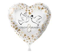 Palloncino in pellicola ricercato e trovato, prodotto in UE, romantico saluto per matrimonio, fidanzamento, proposta di matrimonio, idea regalo per coppia di sposi, palloncini per coppia di piccioni