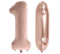 Palloncino in velluto con numero 1 da 101 cm, grande floccato opaco texture rosa cipria numero palloncini per ragazze decorazioni per il primo compleanno, palloncino gigante pietra miliare uno per