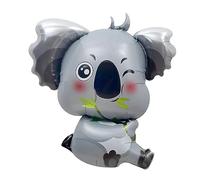 Palloncino koala XXL, 93 x 83 cm, decorazione per feste di compleanno per bambini, riutilizzabile, a forma di animale, in alluminio, per baby shower, tema zoo e compleanno per bambini