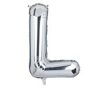 Palloncino Lettere L Argento XXL Grandi 100 cm Mylar Alfabeto Ballon Per Anniversario Festa Compleanno,Baby Shower，Matrimonio Decorazione (Argento L)