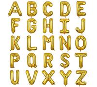 Palloncino Lettere L Oro XXL Grandi 100 cm Mylar Alfabeto Ballon Per Anniversario Festa Compleanno,Baby Shower,Matrimonio Decorazione (Oro L)