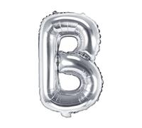 Palloncino Mylar a Forma di Lettera B Argento 35 cm Compleanno Adulto Bambino
