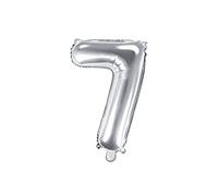 Palloncino Mylar a Forma di Numero 7 Sette Argento 35 cm Compleanno Adulto Bambino