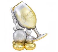 Palloncino mylar Airloonz Calice spumante Cm. 129 - Gonfiaggio ad aria