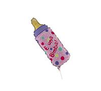 PALLONCINO MYLAR ELIO BIBERON ROSA CM 85 NASCITA FESTE E PARTY